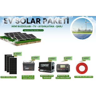 Güneş Enerji Paketi Yaz Kış Kullanım LiFePO4 Solar Paket Güneş Enerji Paketi Yaz Kış Kullanım LiFePO4 Solar Paket